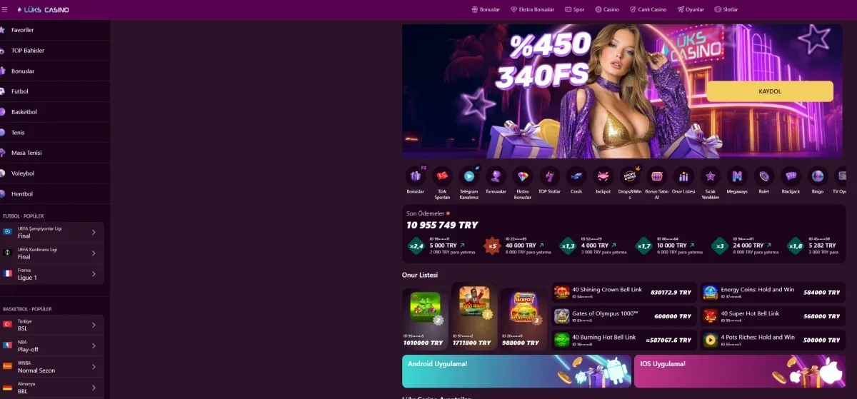 Luks Casino ekran görüntüsü